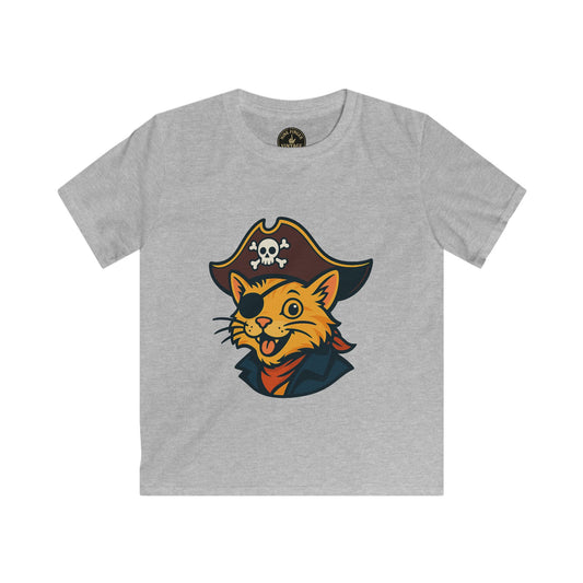 Kids Pirate Cat Tee — Cute Pirate Cat Graphic Shirt for Boys & Girls