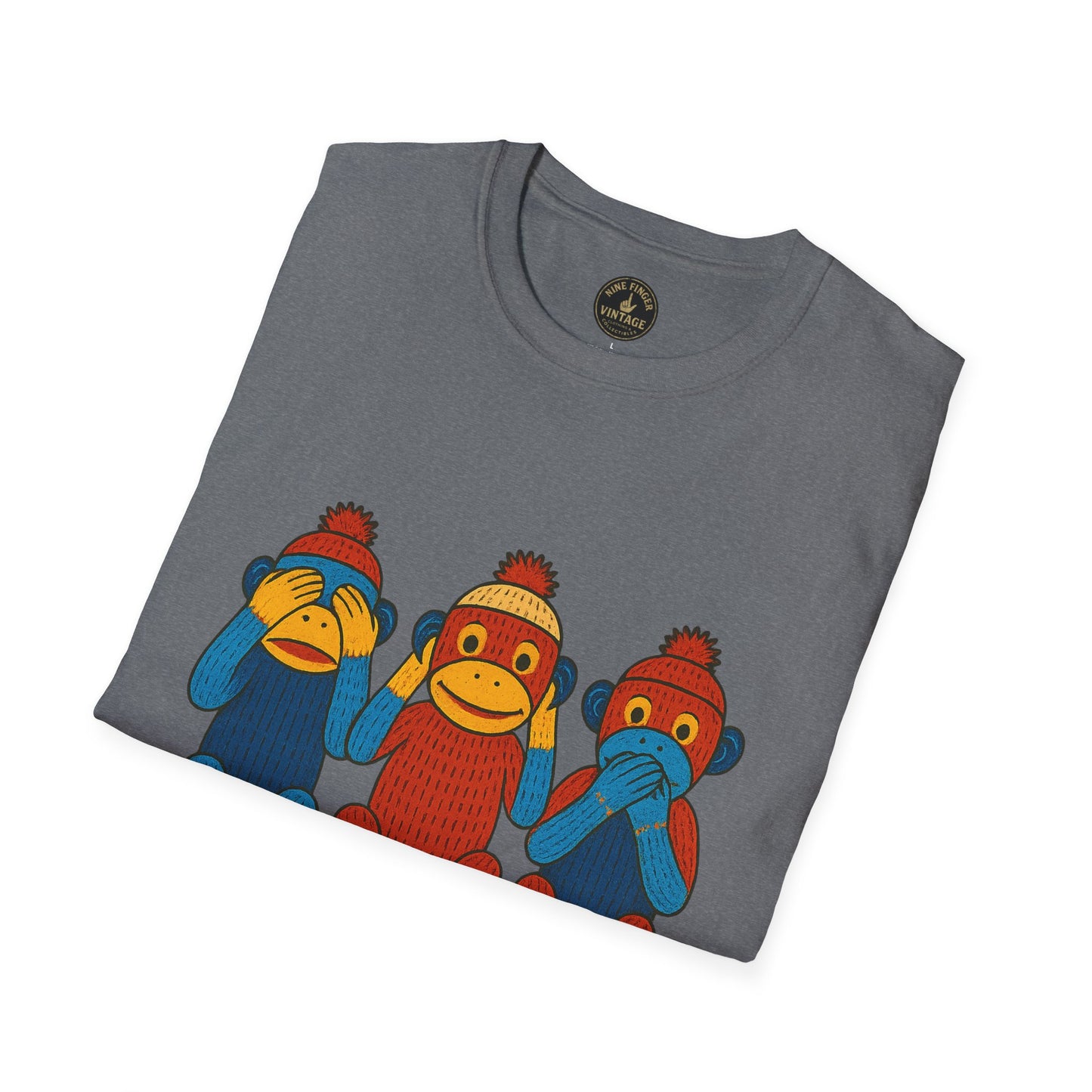 See No Evil Hear No Evil Speak No Evil T-Shirt | Sock Monkey Trio