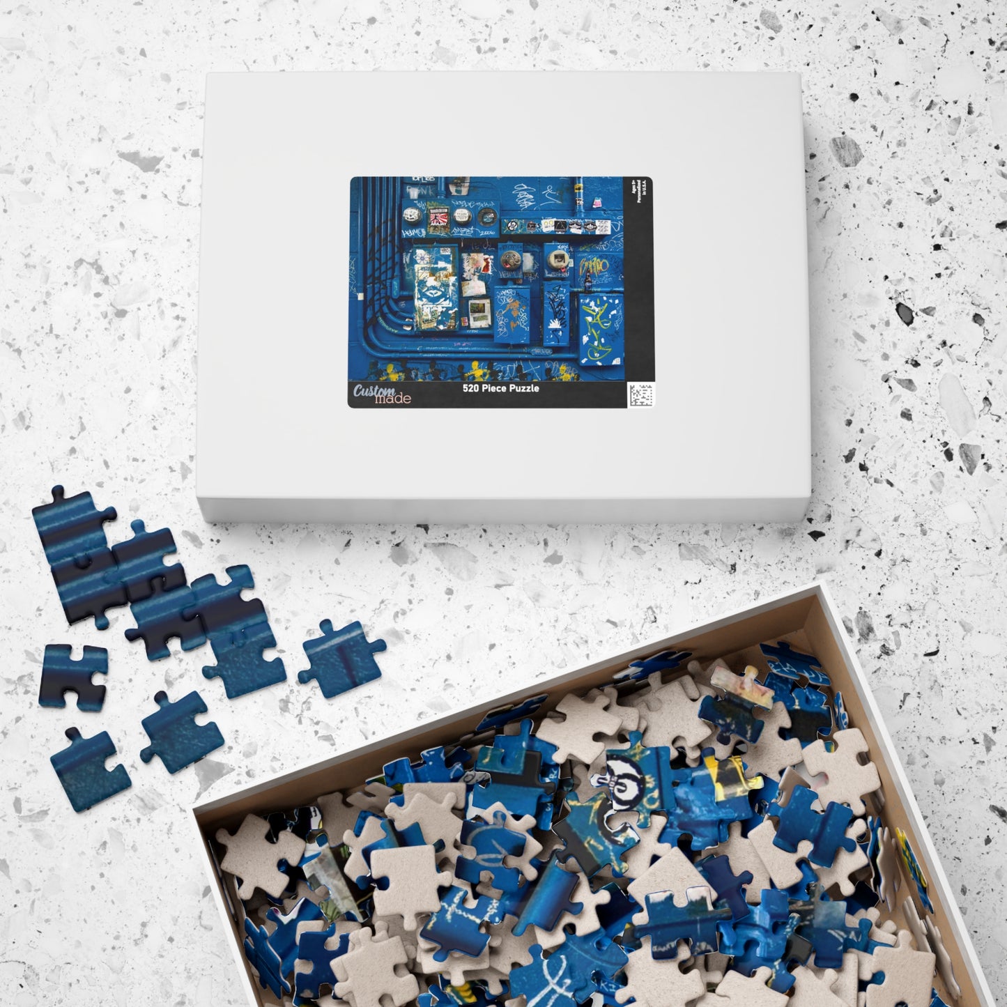 Blue Graffiti Urban Wall Jigsaw Puzzle — 110/252/520/1014-Piece