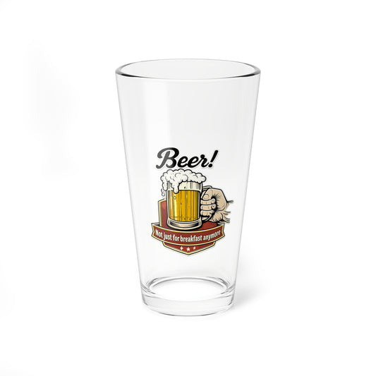 Beer! 16oz Mixing Glass — Retro Beer Mug Design ("Not just for breakfast anymore")