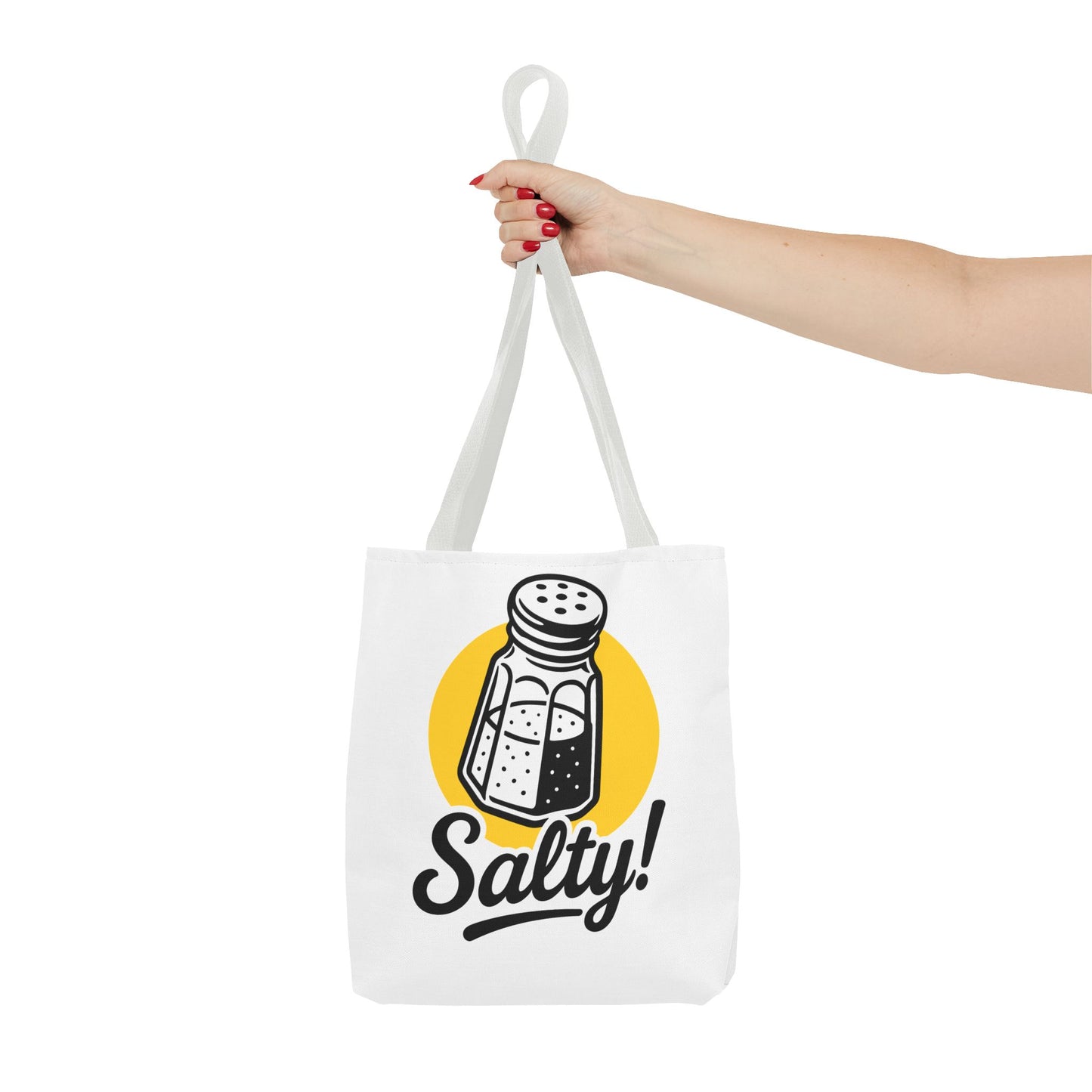 Salty! Salt Shaker Graphic Tote Bag — Funny Kitchen Lover Grocery Bag