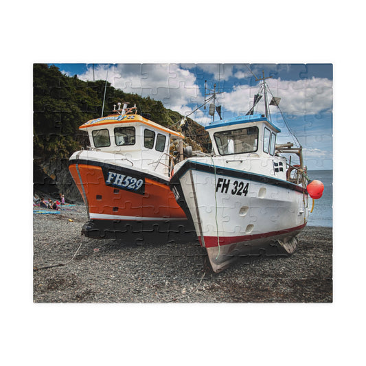 Coastal Fishing Boats Jigsaw Puzzle — Scenic Harbor Photo Puzzle (110/252/520/1014 pcs)