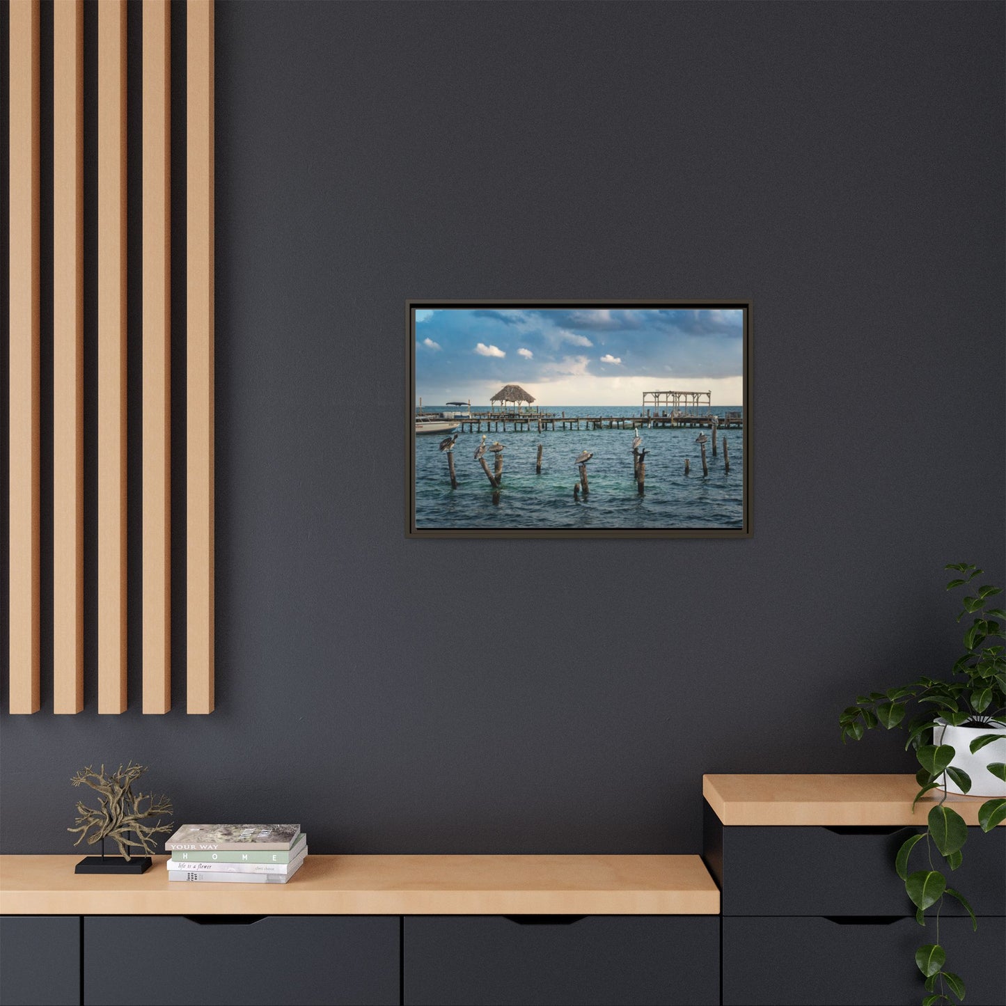 Seaside Pier Matte Canvas Print (Framed)