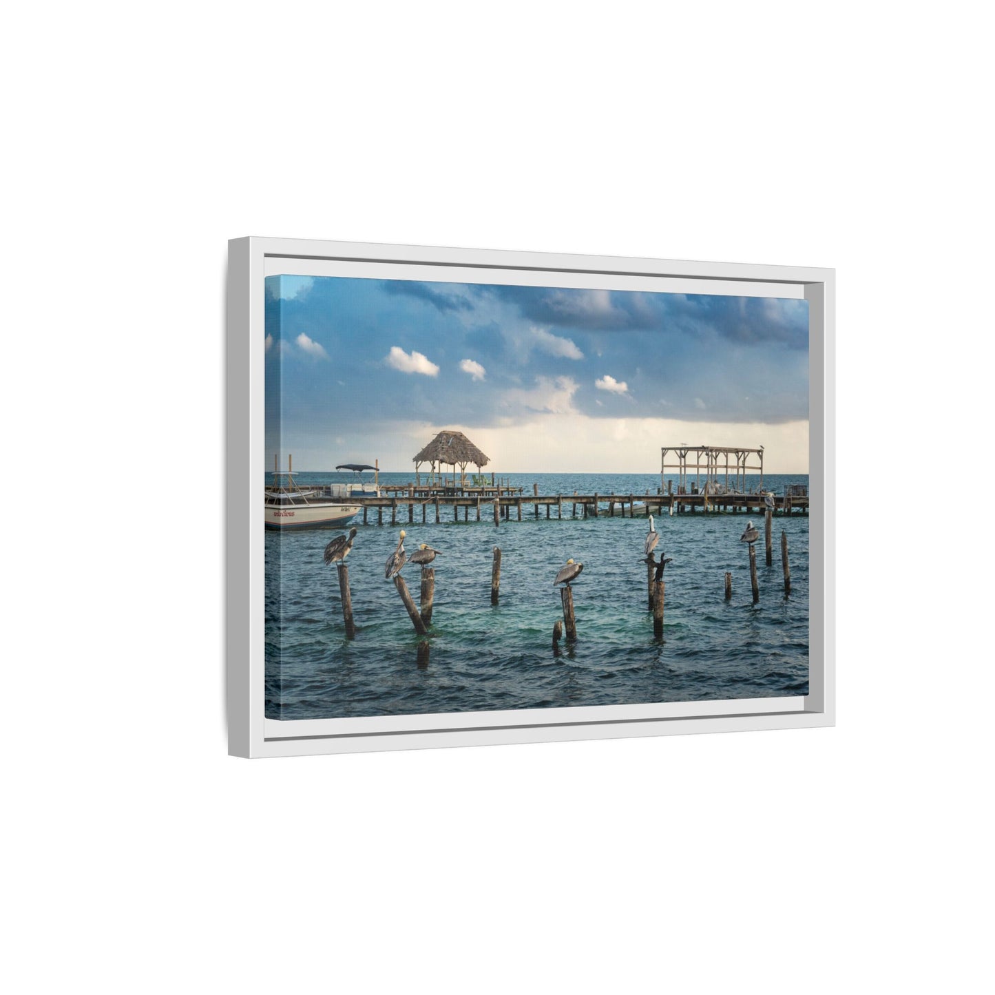 Seaside Pier Matte Canvas Print (Framed)
