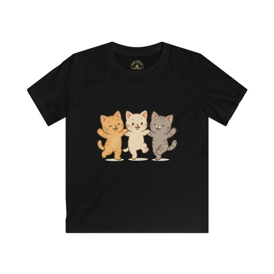 Kids Tee — Cute Dancing Kittens Graphic Shirt for Children