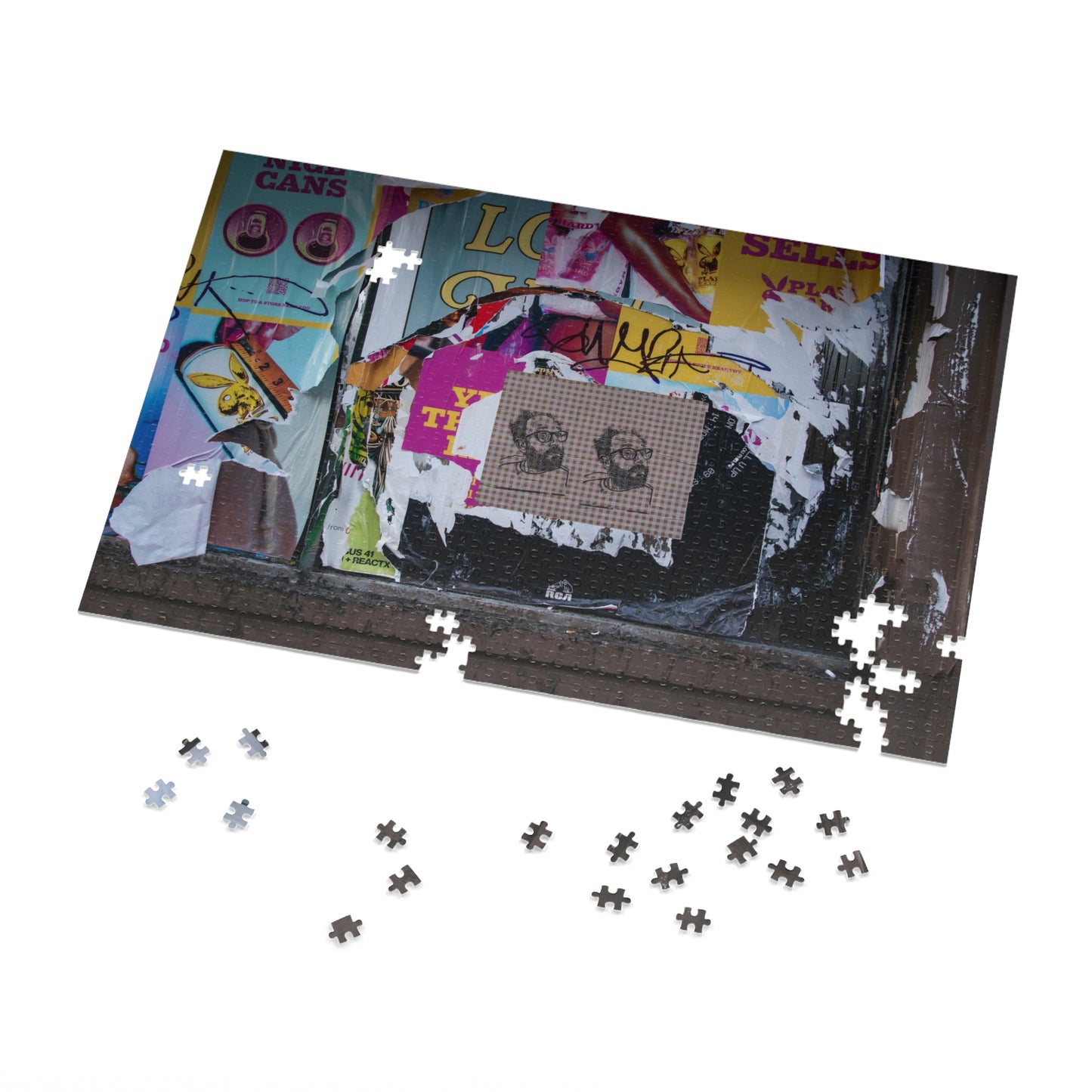 Chicago Logan Square Graffiti Puzzle with Tin