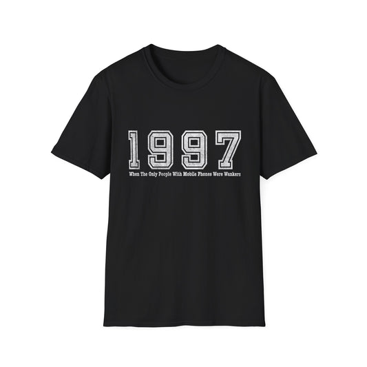 1997 Vintage Varsity Number Tee 1997 T-Shirt - Retro Year Graphic (Dark Shirt)