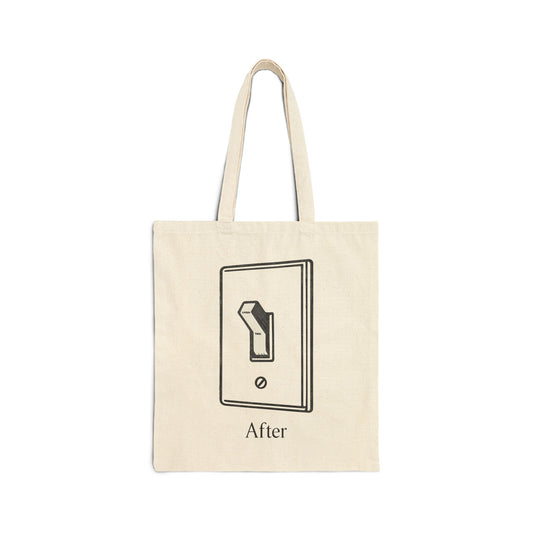 Surreal "After" Light Switch Canvas Tote Bag — Cotton Canvas Tote