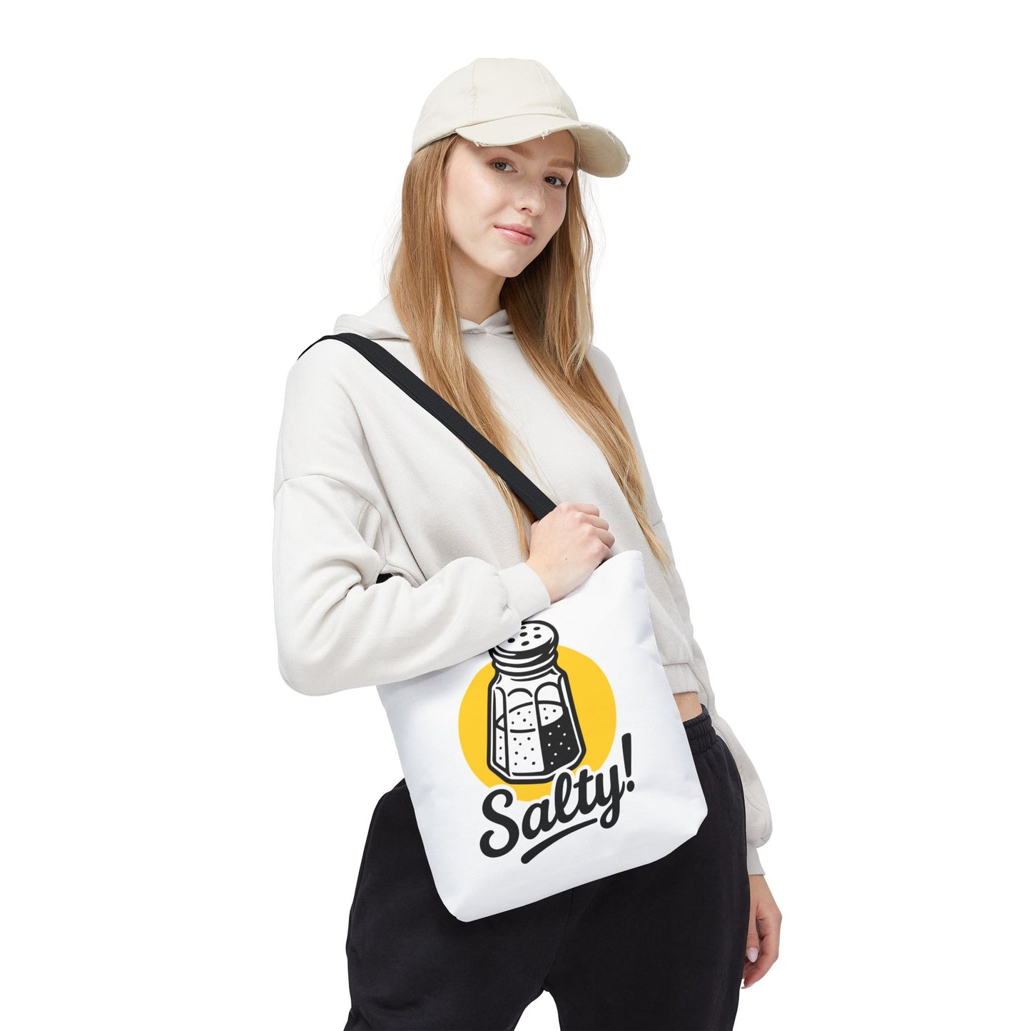 Salty! Salt Shaker Graphic Tote Bag — Funny Kitchen Lover Grocery Bag