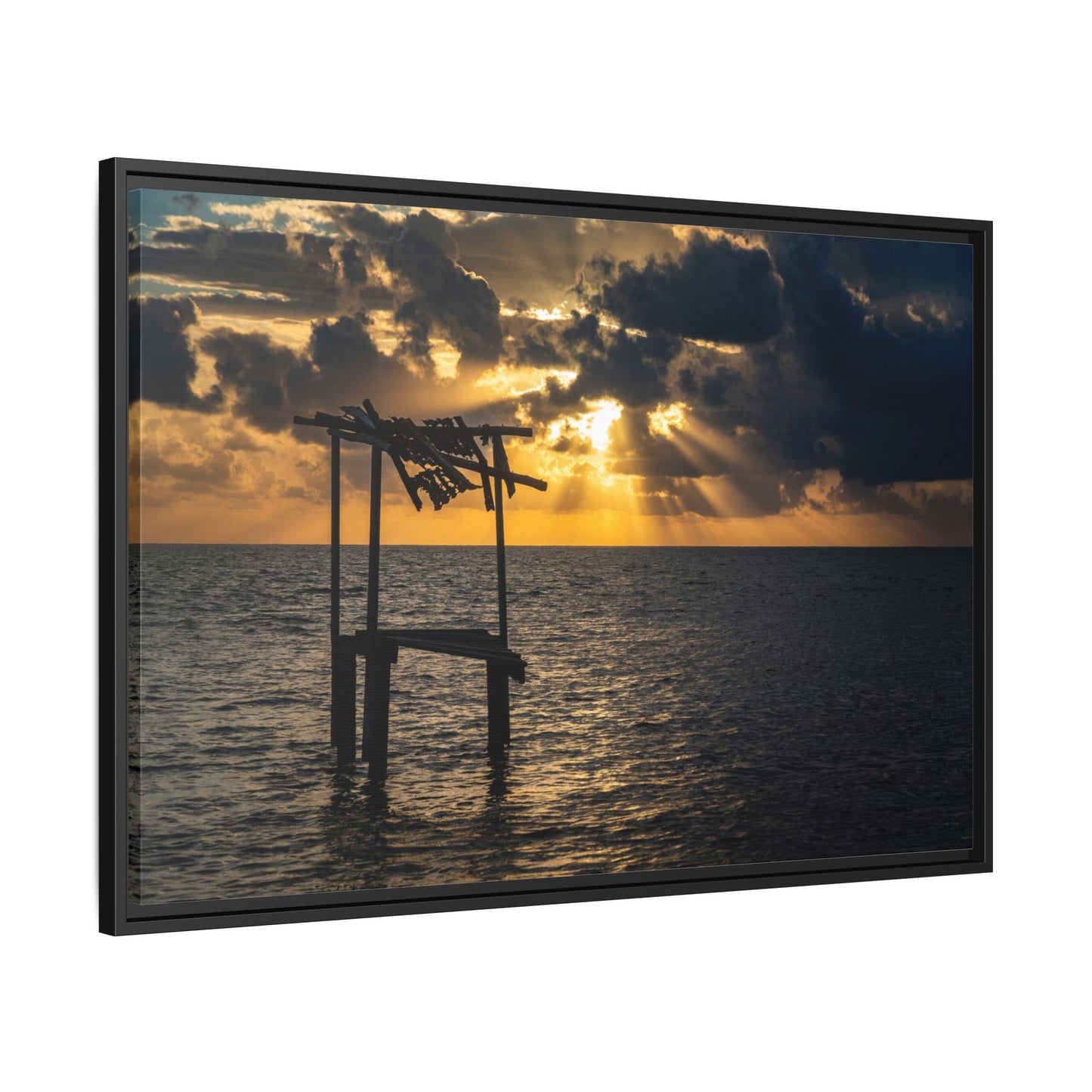 Caye Caulker Sunrise Canvas Print — Framed Matte Ocean Wall Art