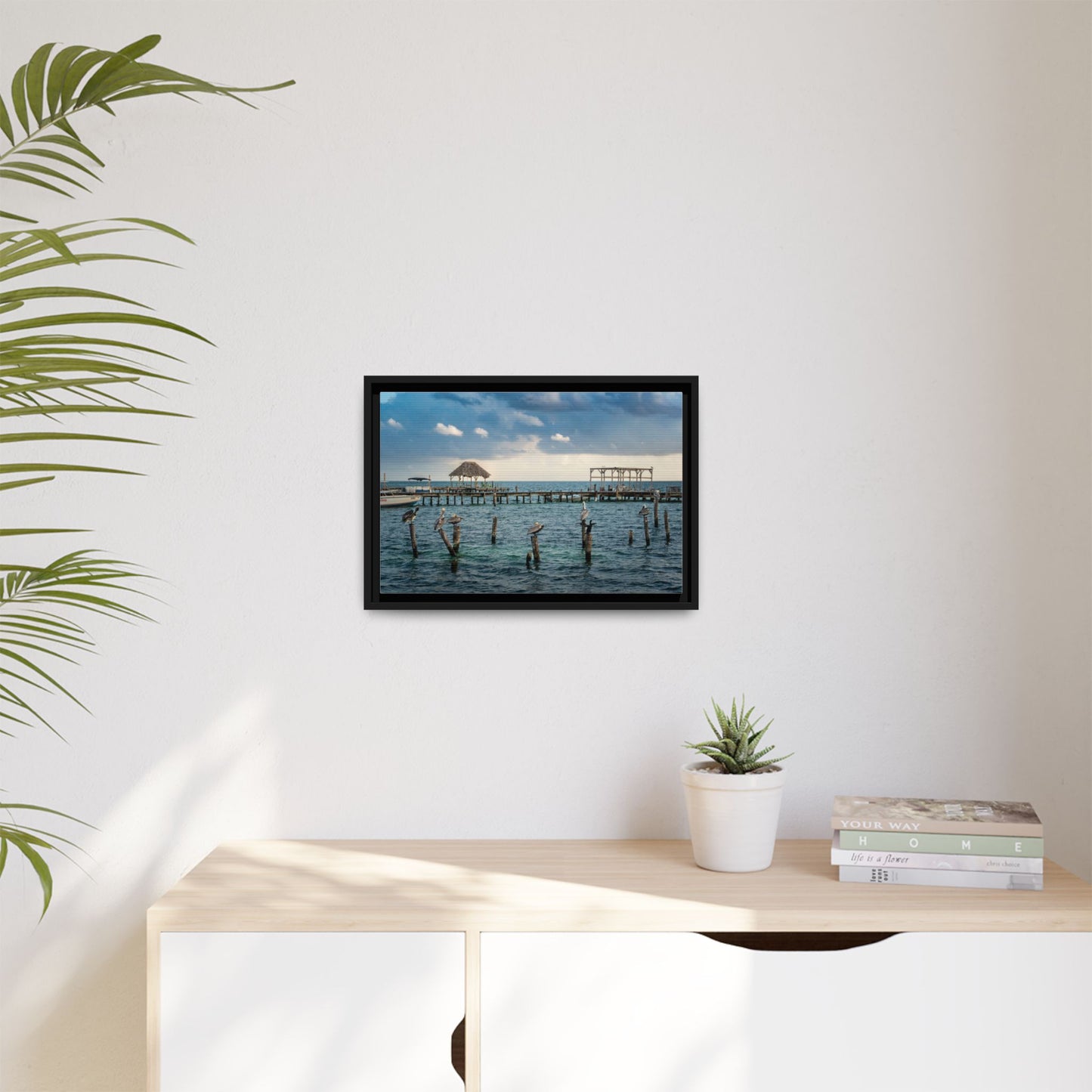 Seaside Pier Matte Canvas Print (Framed)