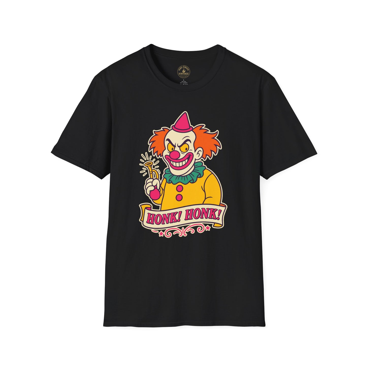 Retro Sinister Clown "Honk! Honk!" T-Shirt