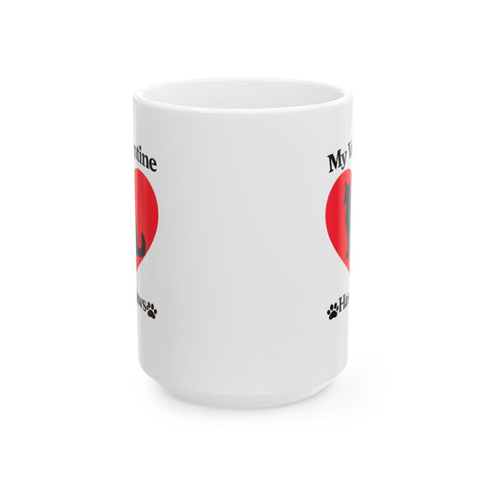 My Valentine Has Claws - Cat Silhouette Ceramic Mug (11oz, 15oz)