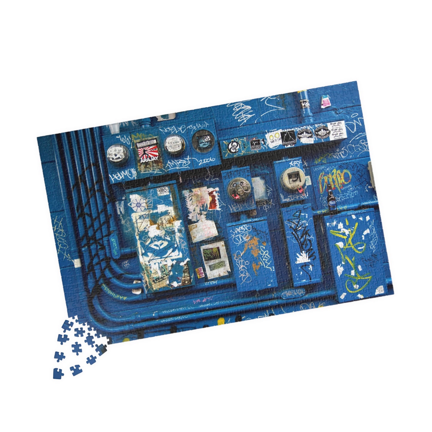 Blue Graffiti Urban Wall Jigsaw Puzzle — 110/252/520/1014-Piece