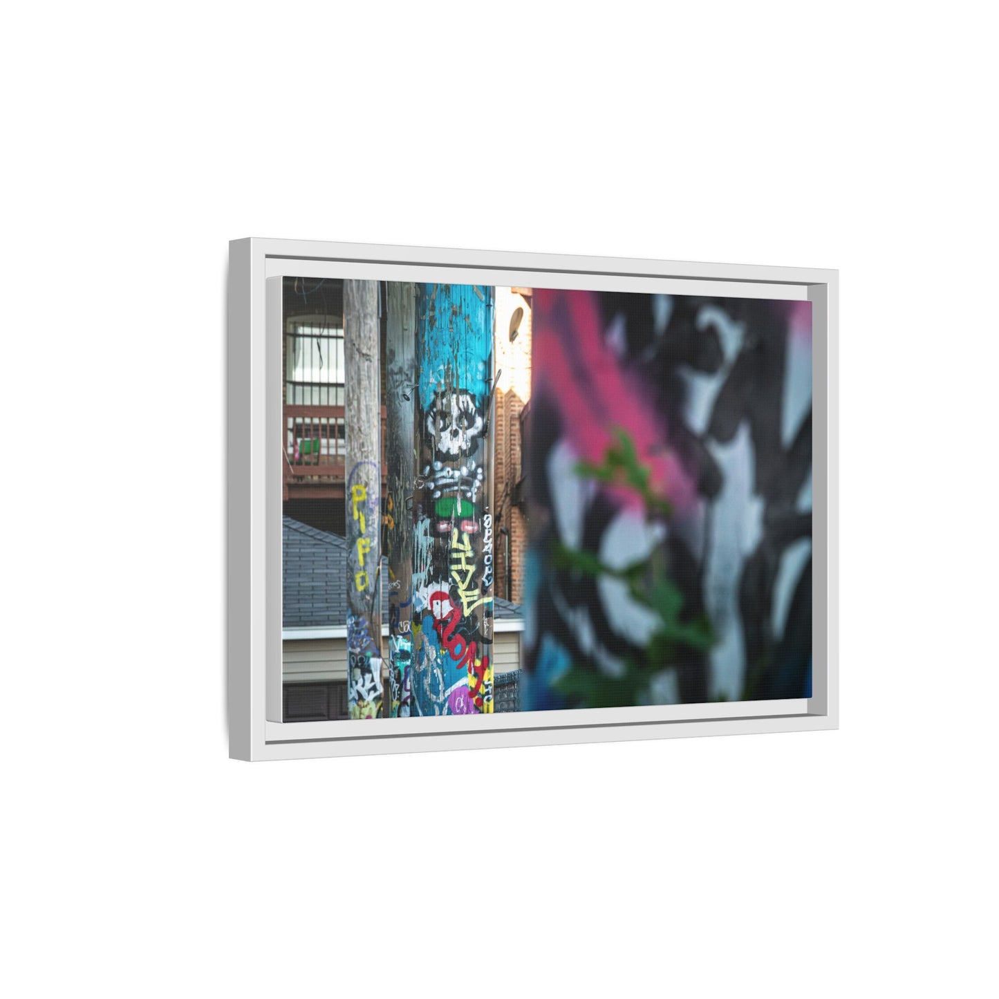 Logan Square Graffiti Matte Canvas Framed — Chicago Street Art Wall Decor