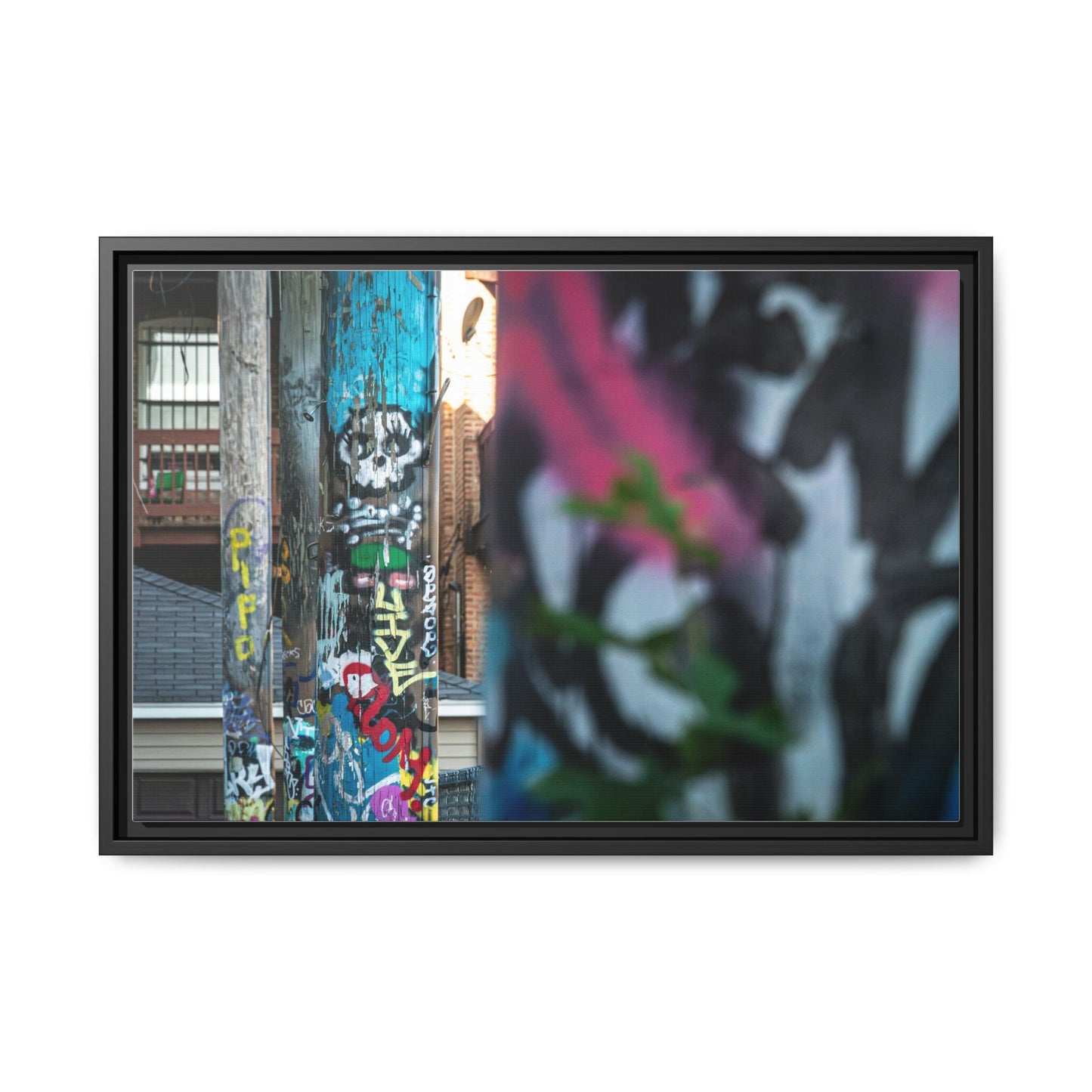 Logan Square Graffiti Matte Canvas Framed — Chicago Street Art Wall Decor