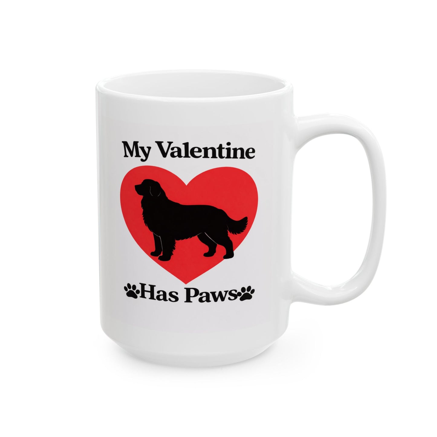 My Valentine Has Paws Bernese Mountain Dog St Valentine's Day dog Cute Pet Lover Coffee Cup (11oz/15oz)