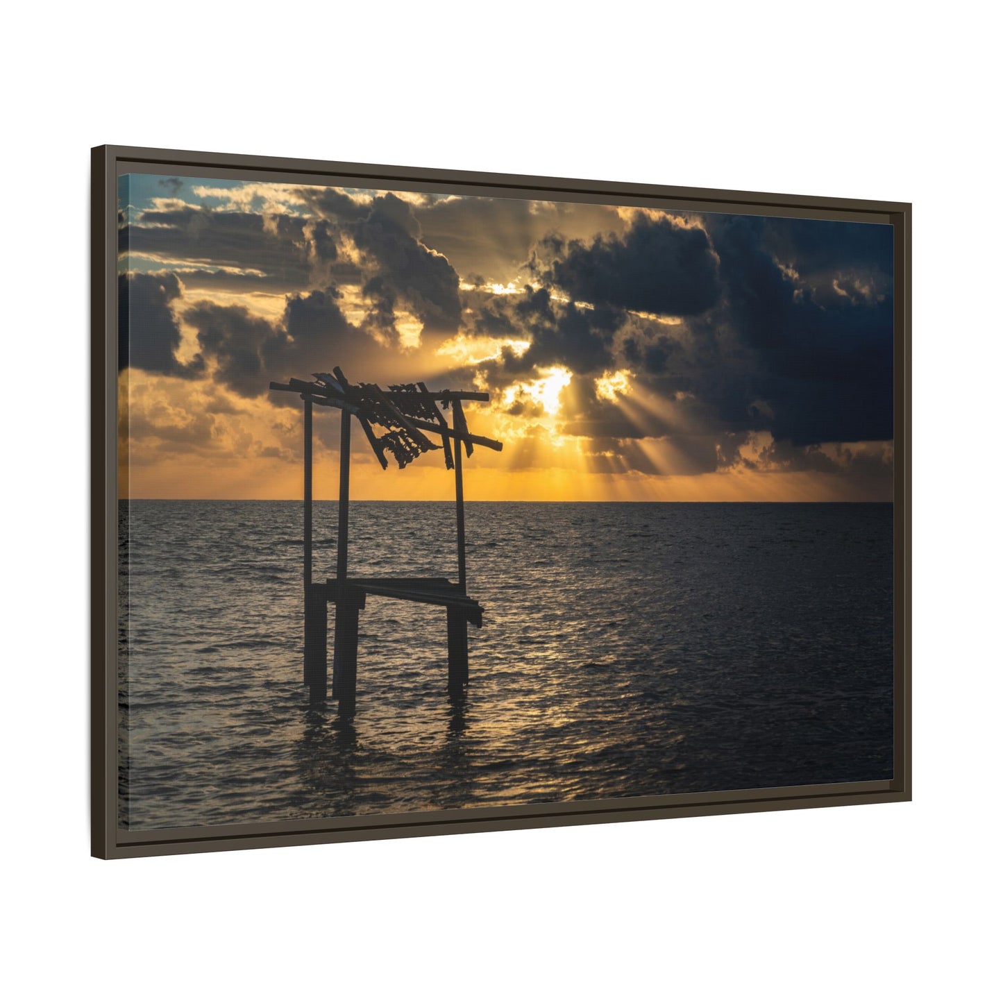 Caye Caulker Sunrise Canvas Print — Framed Matte Ocean Wall Art