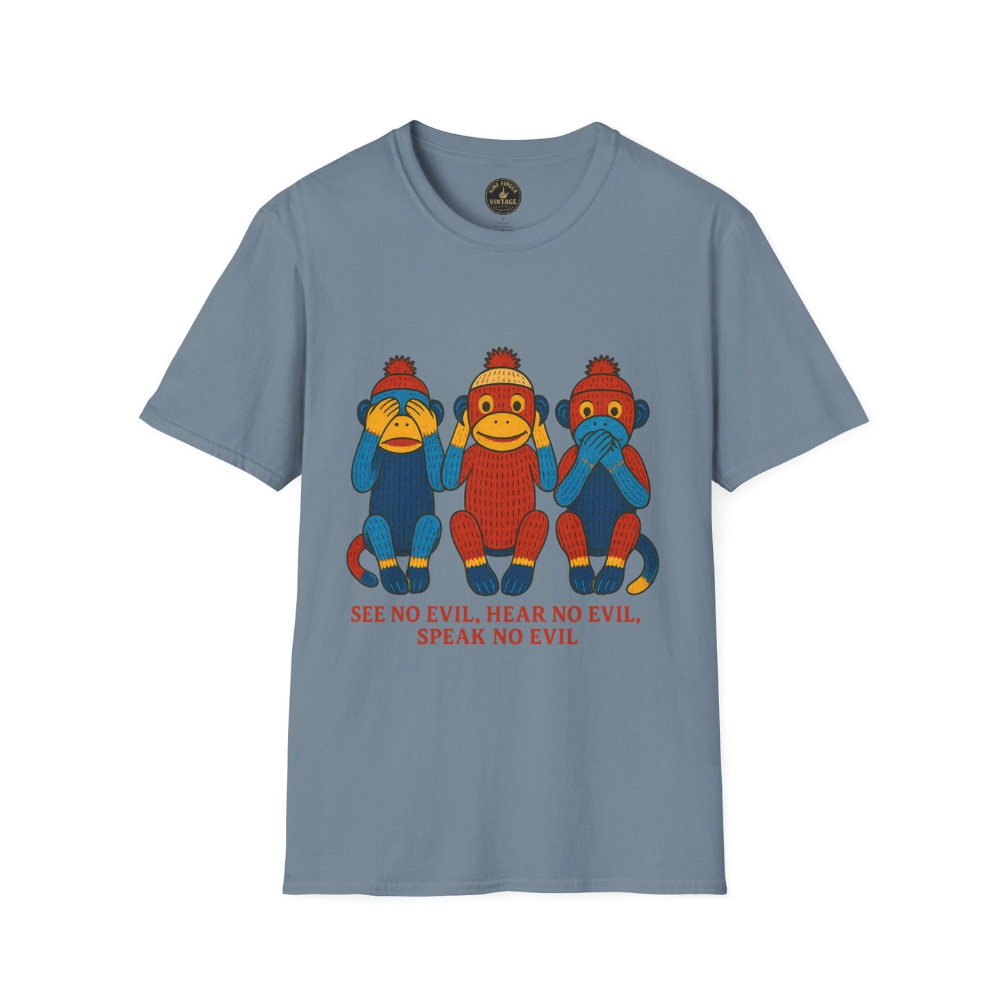 See No Evil Hear No Evil Speak No Evil T-Shirt | Sock Monkey Trio