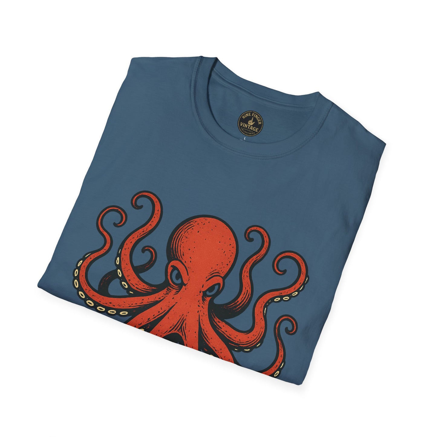 Red Octopus Illustration T-Shirt | Nautical Sea Creature Tee