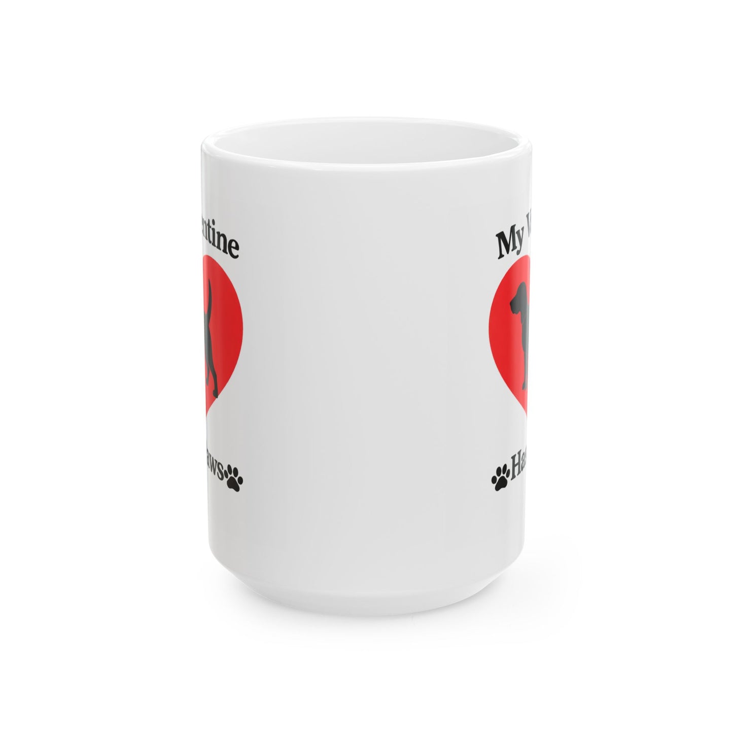 My Valentine Has Paws Beagle St Valentine's Day dog Cute Pet Lover Coffee Cup (11oz/15oz)