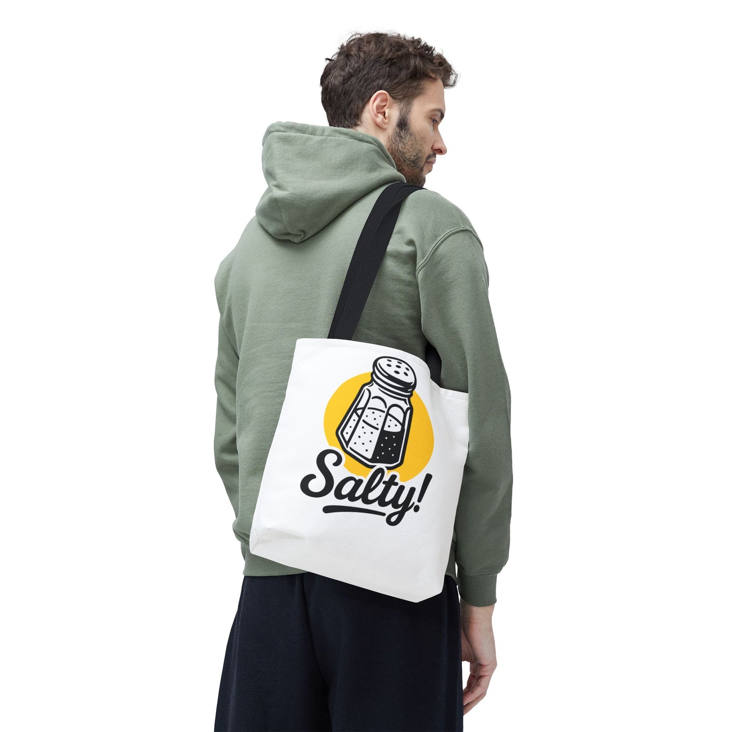 Salty! Salt Shaker Graphic Tote Bag — Funny Kitchen Lover Grocery Bag