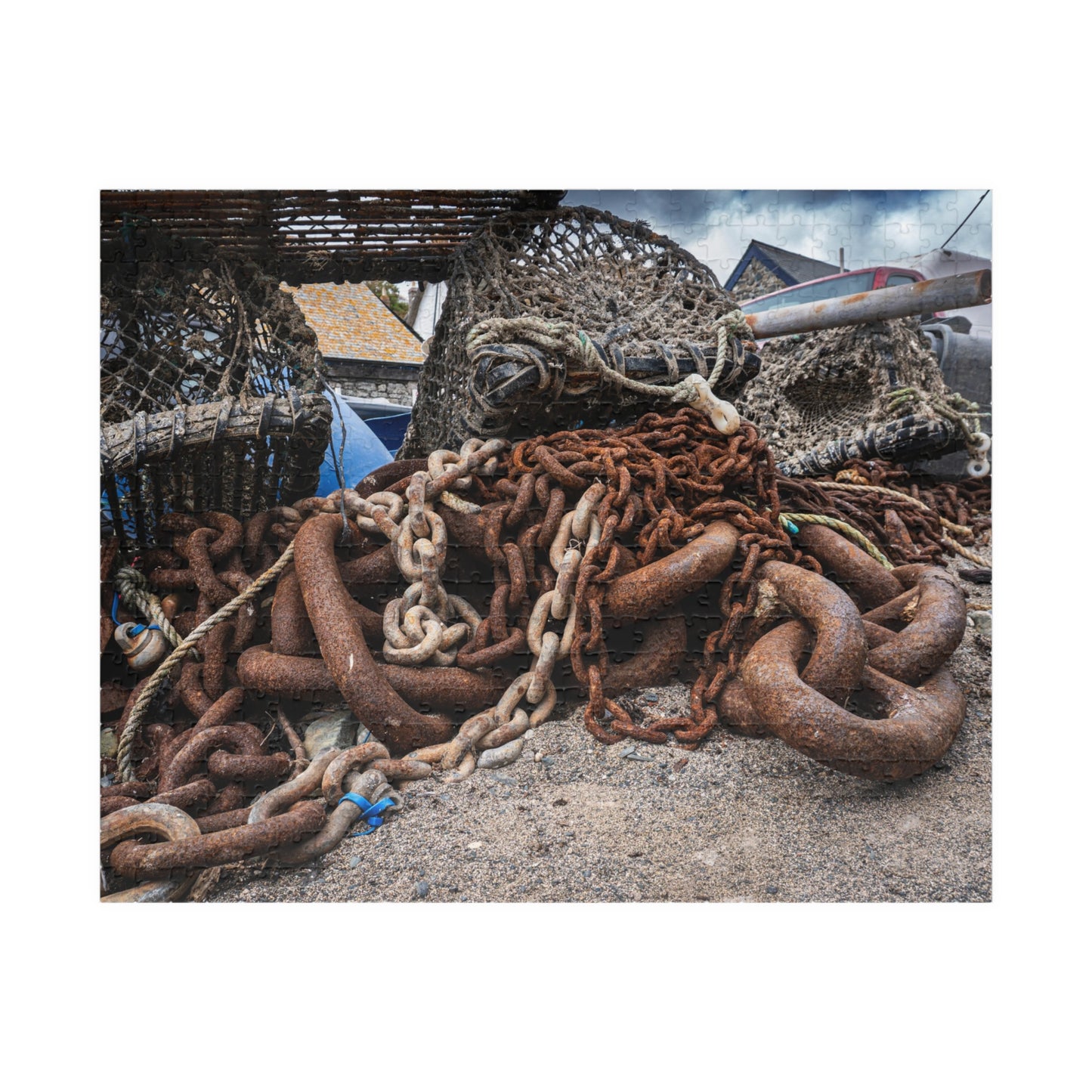 Cadgwith Lobster Traps Beach Puzzle 110–1014 Piece | Cornwall Coastal Scene