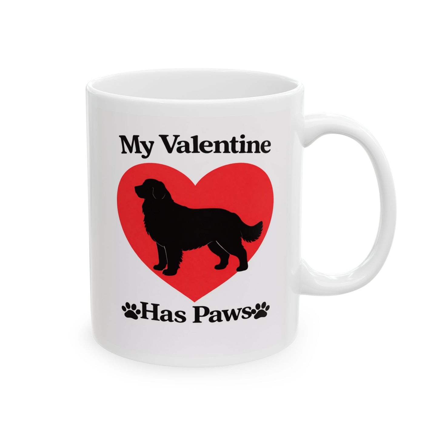 My Valentine Has Paws Bernese Mountain Dog St Valentine's Day dog Cute Pet Lover Coffee Cup (11oz/15oz)