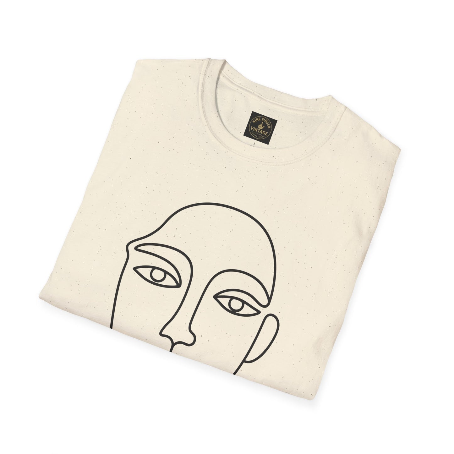 Minimal Line Art Face T-Shirt — Modern Abstract Portrait Tee