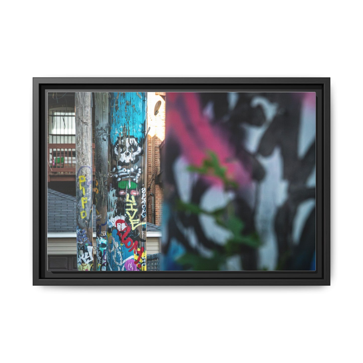 Logan Square Graffiti Matte Canvas Framed — Chicago Street Art Wall Decor