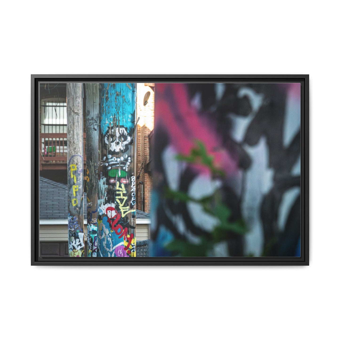 Logan Square Graffiti Matte Canvas Framed — Chicago Street Art Wall Decor
