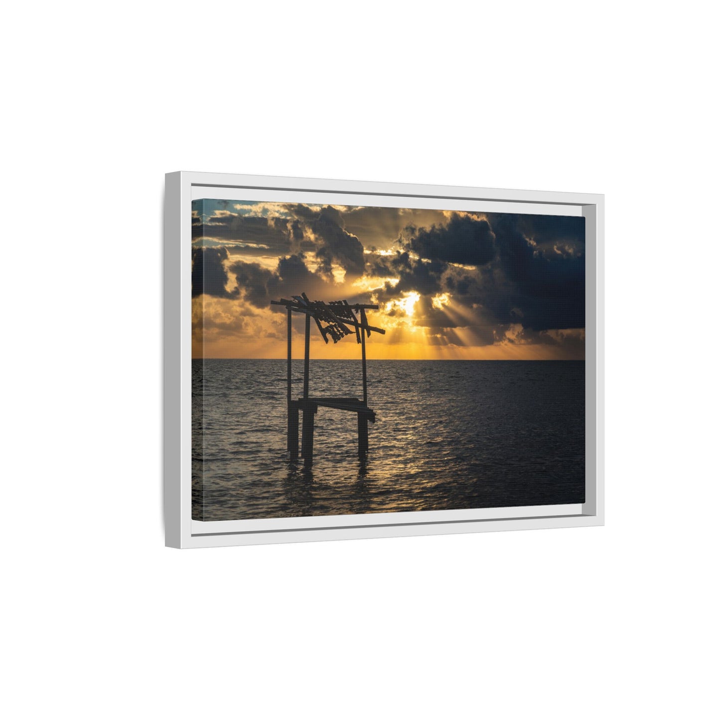 Caye Caulker Sunrise Canvas Print — Framed Matte Ocean Wall Art