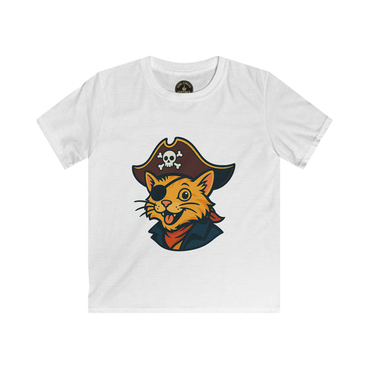 Kids Pirate Cat Tee — Cute Pirate Cat Graphic Shirt for Boys & Girls