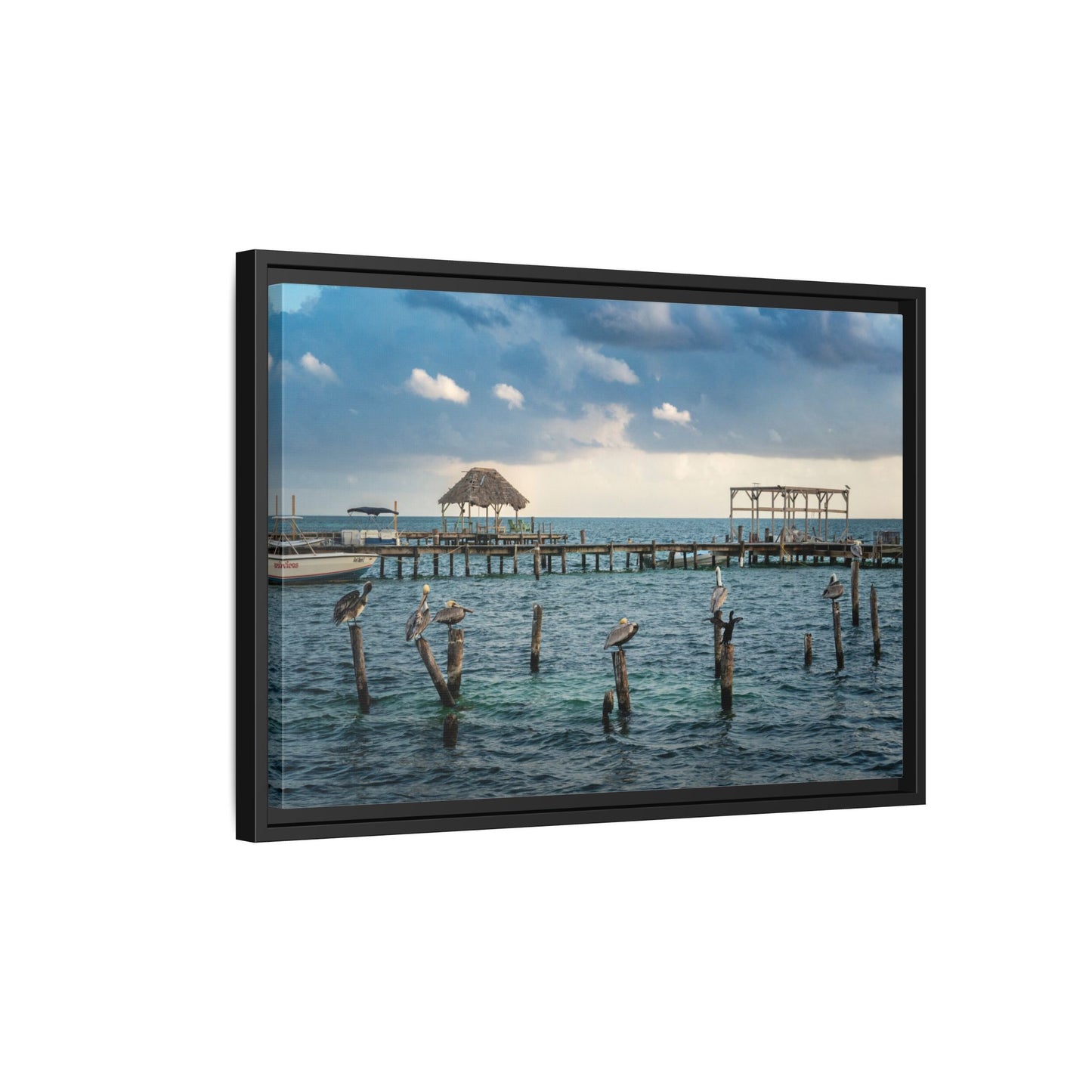 Seaside Pier Matte Canvas Print (Framed)