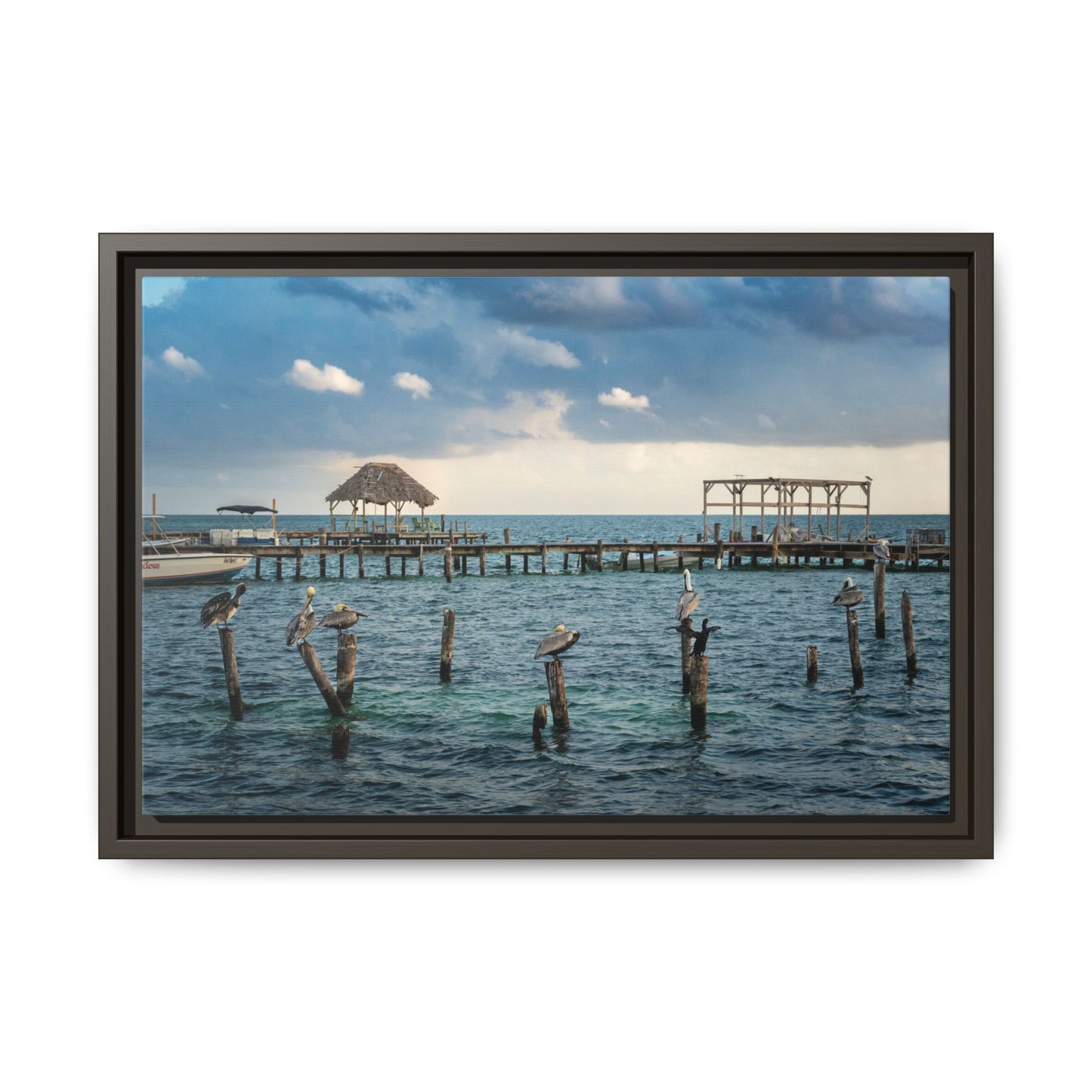 Seaside Pier Matte Canvas Print (Framed)