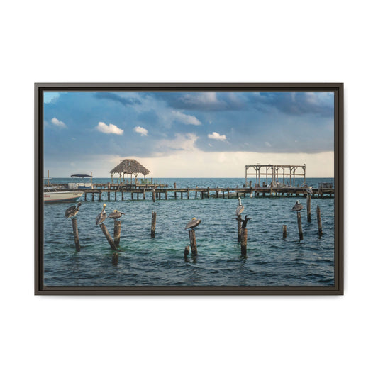 Seaside Pier Matte Canvas Print (Framed)