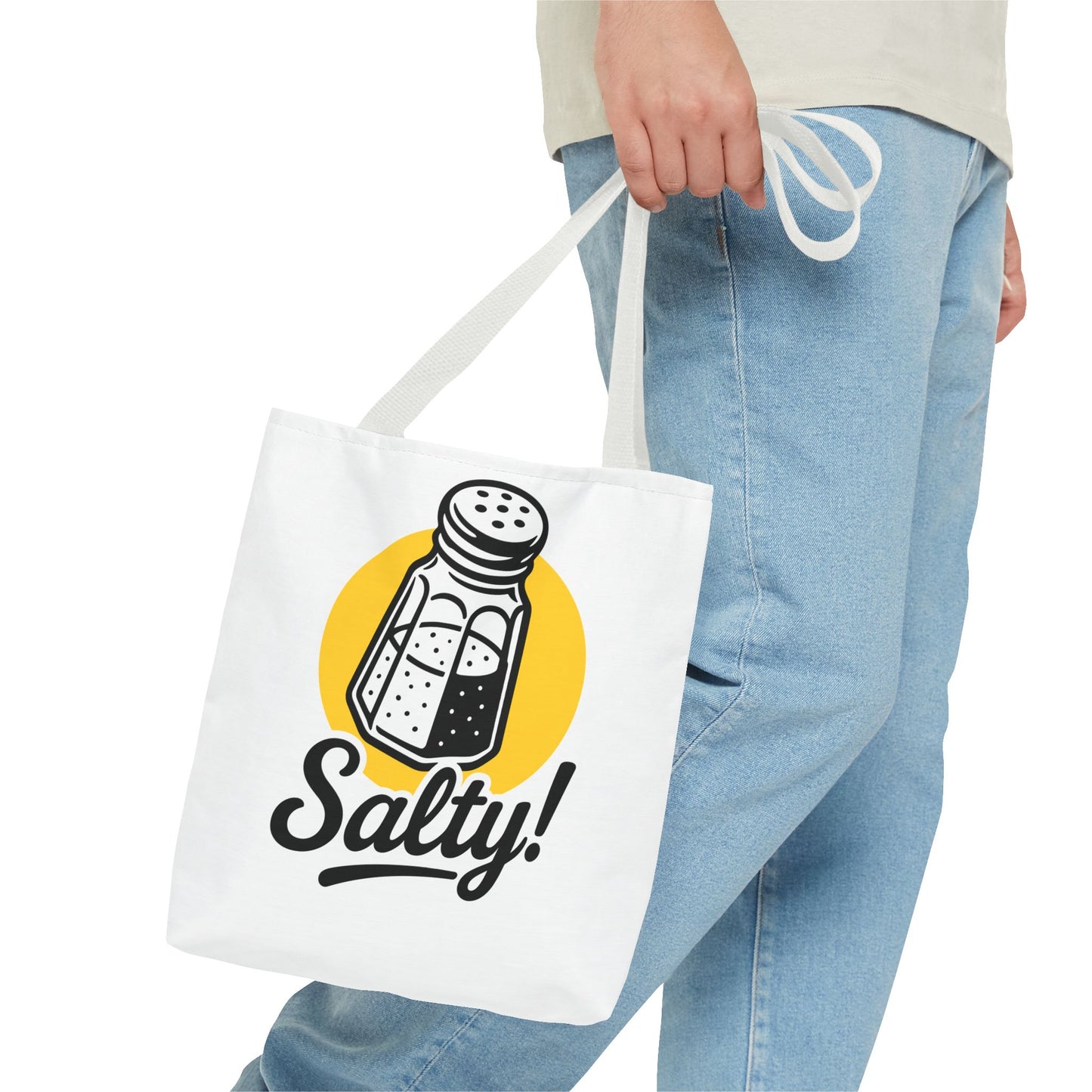 Salty! Salt Shaker Graphic Tote Bag — Funny Kitchen Lover Grocery Bag
