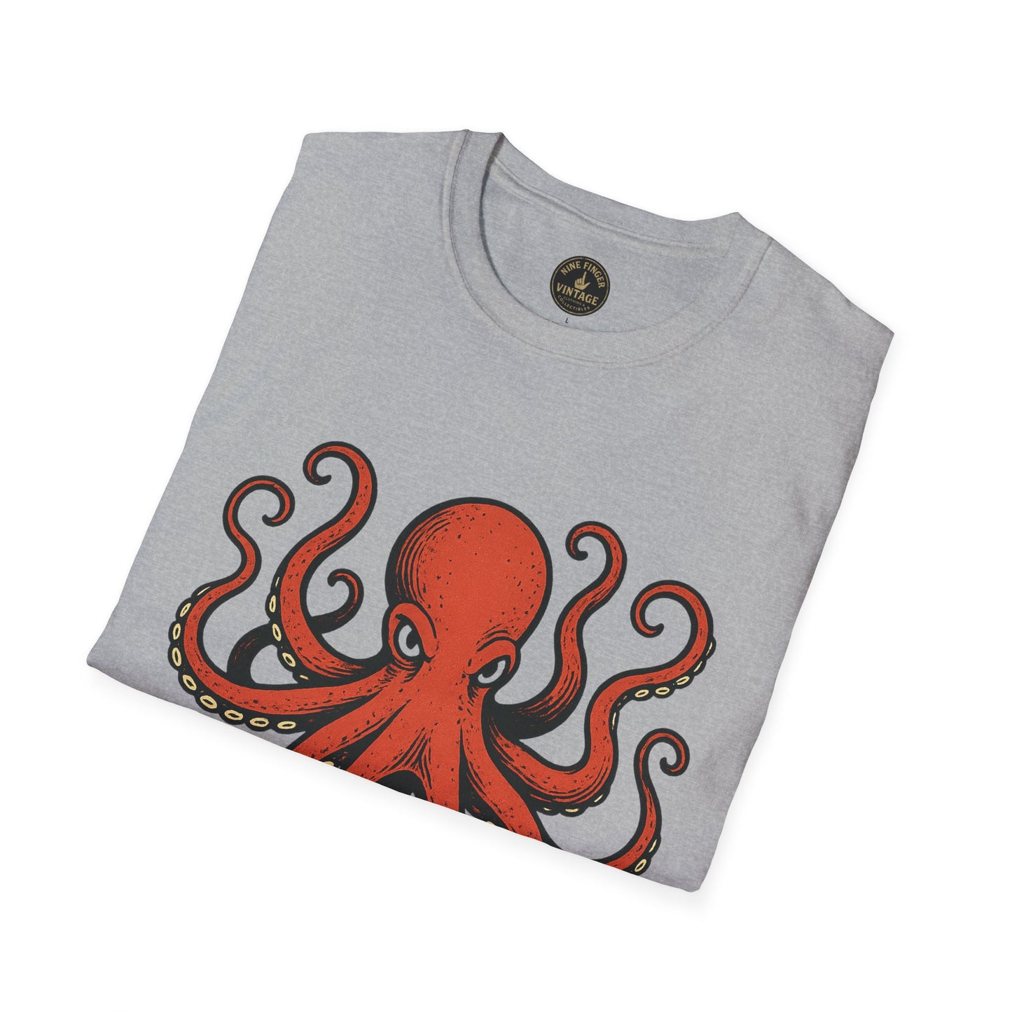 Red Octopus Illustration T-Shirt | Nautical Sea Creature Tee