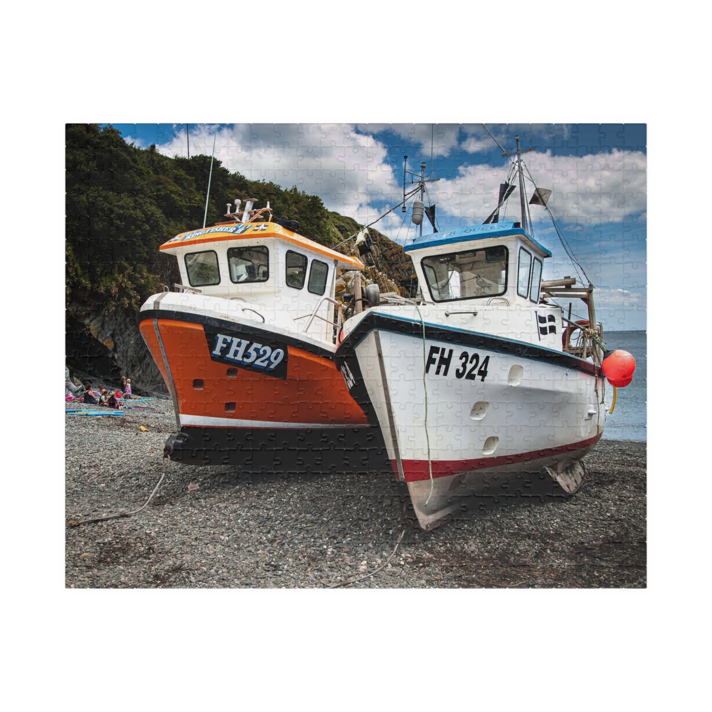 Coastal Fishing Boats Jigsaw Puzzle — Scenic Harbor Photo Puzzle (110/252/520/1014 pcs)