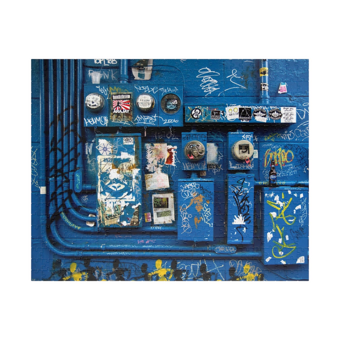 Blue Graffiti Urban Wall Jigsaw Puzzle — 110/252/520/1014-Piece