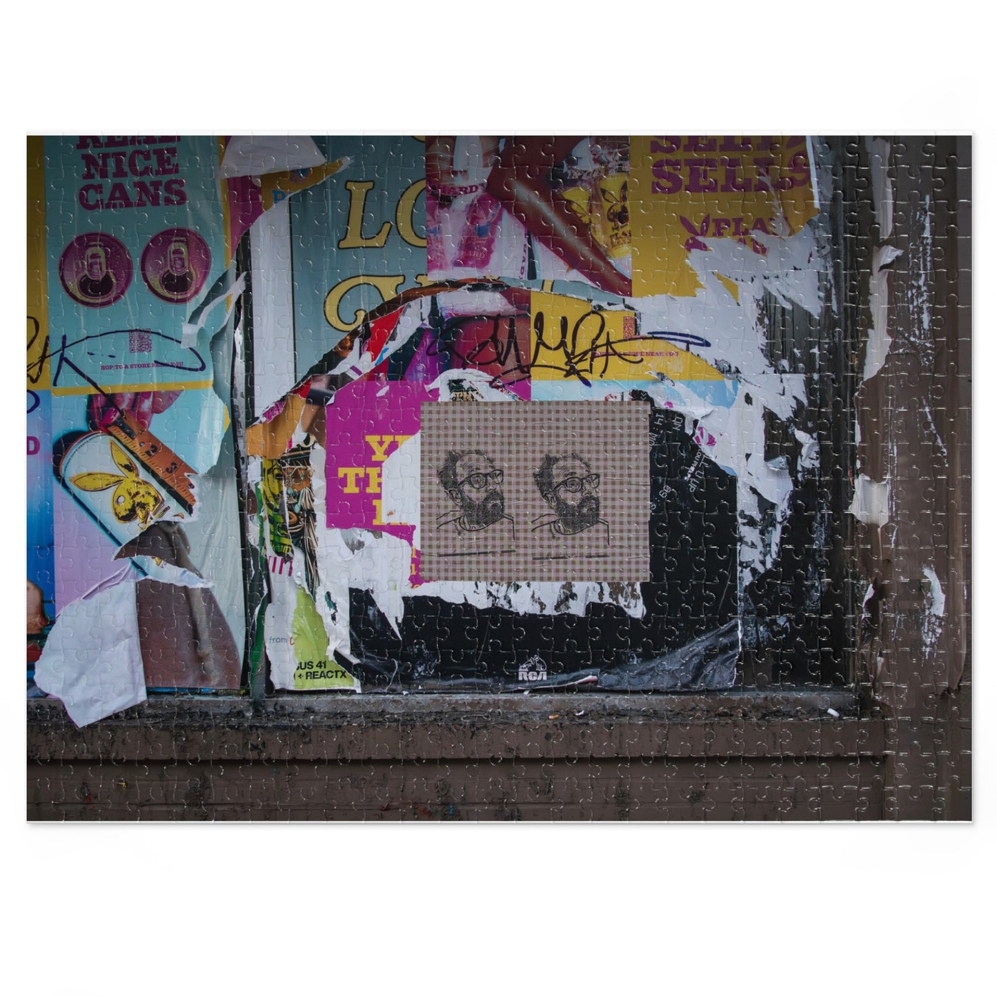 Chicago Logan Square Graffiti Puzzle with Tin