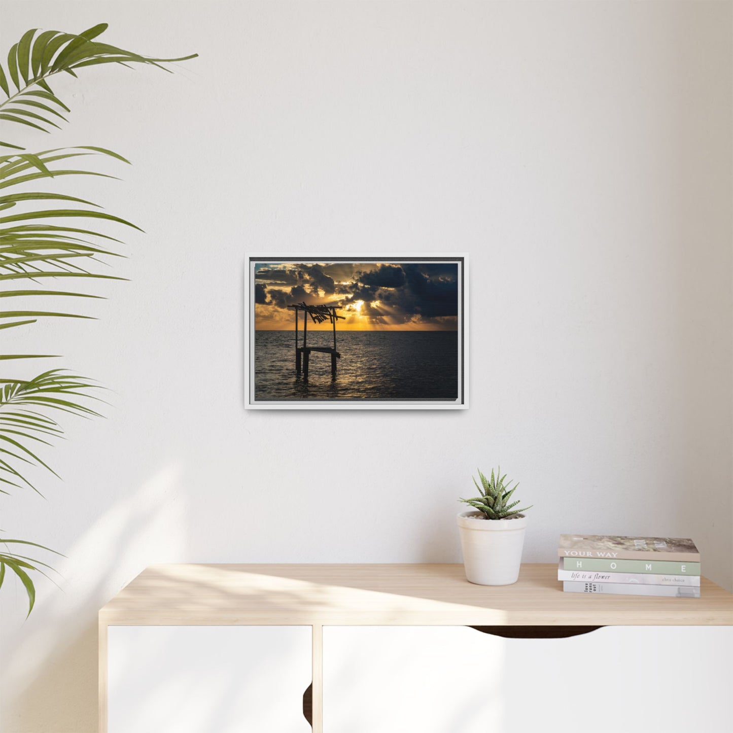 Caye Caulker Sunrise Canvas Print — Framed Matte Ocean Wall Art