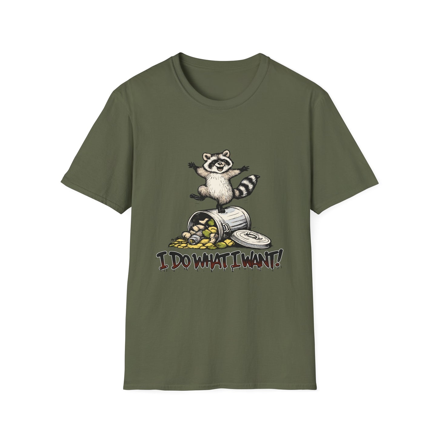 Retro Dancing Raccoon 'I Do What I Want!' T-Shirt