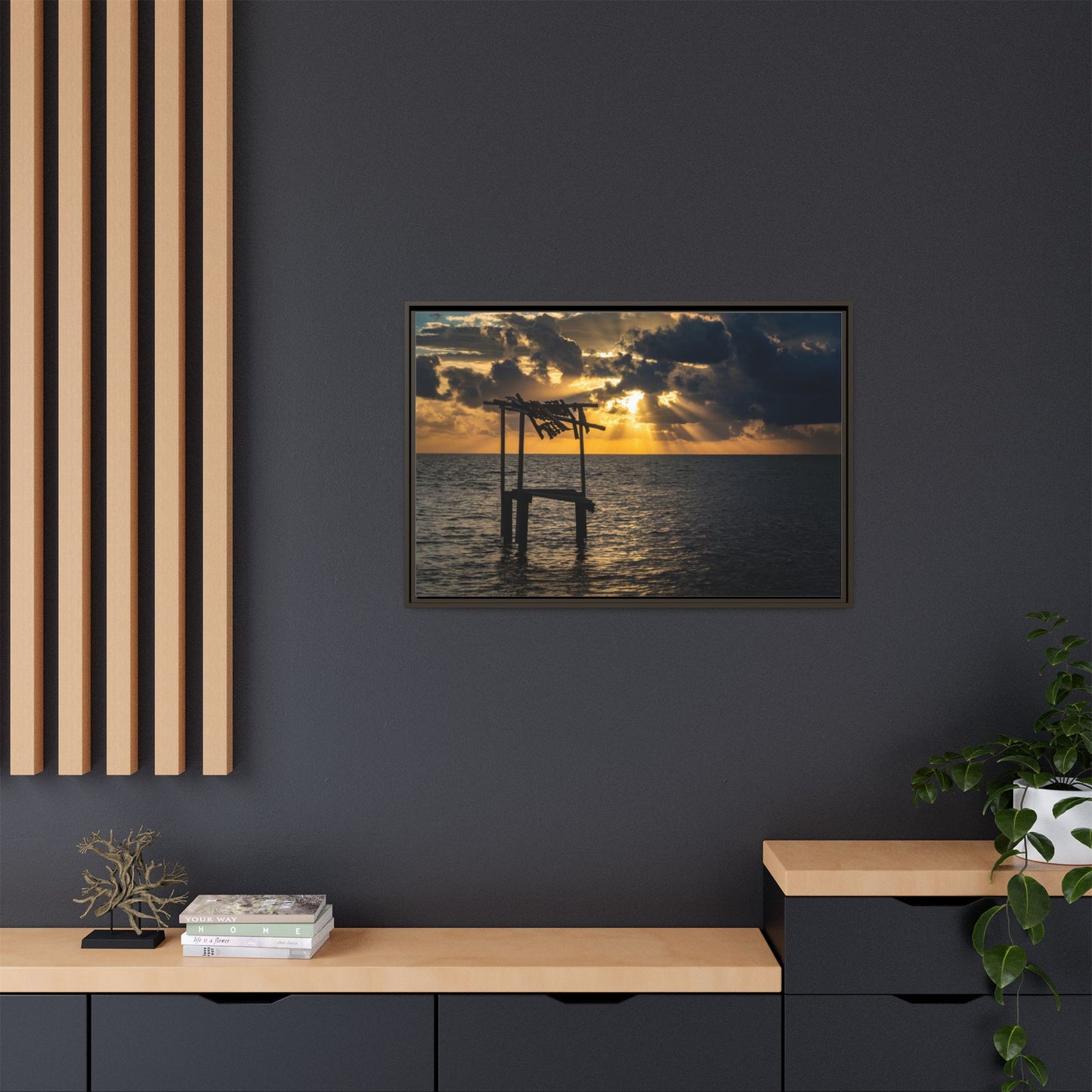 Caye Caulker Sunrise Canvas Print — Framed Matte Ocean Wall Art