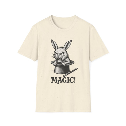 Magic! Vintage Bunny T-Shirt — Tired Angry Rabbit in Top Hat