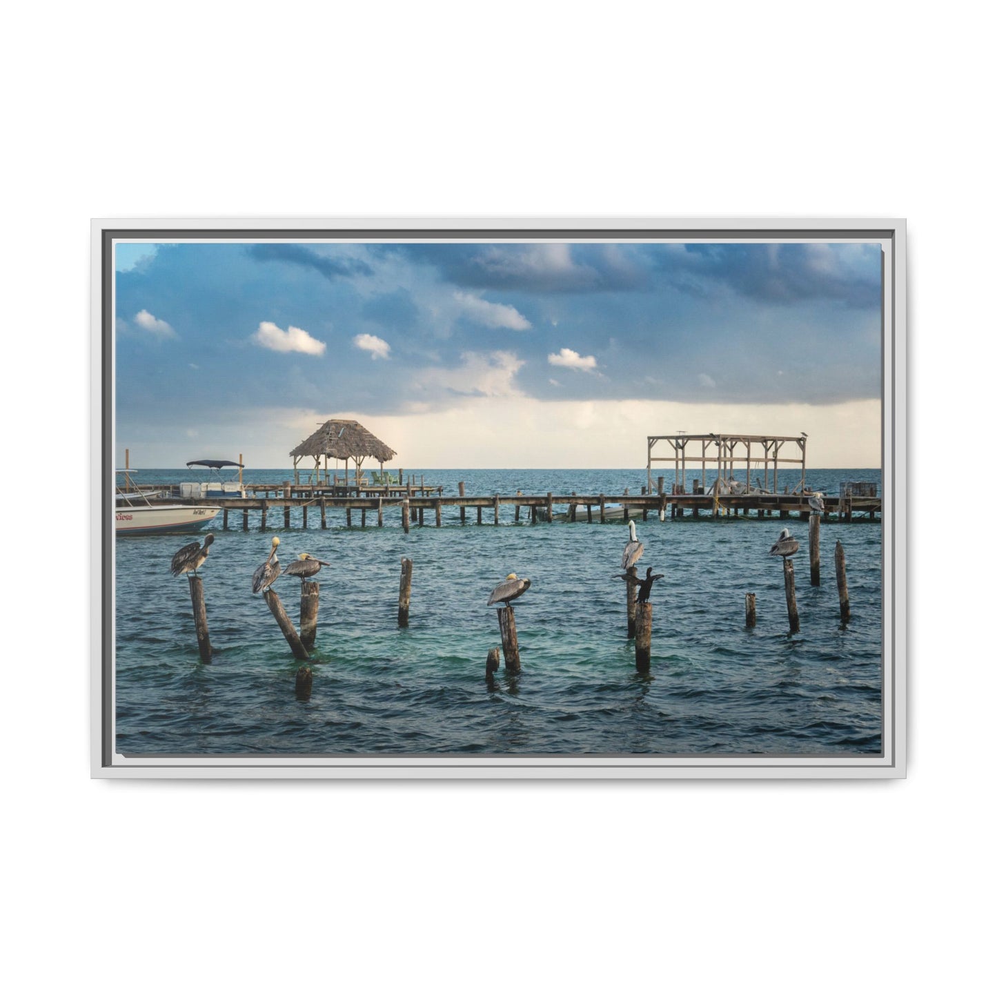 Seaside Pier Matte Canvas Print (Framed)