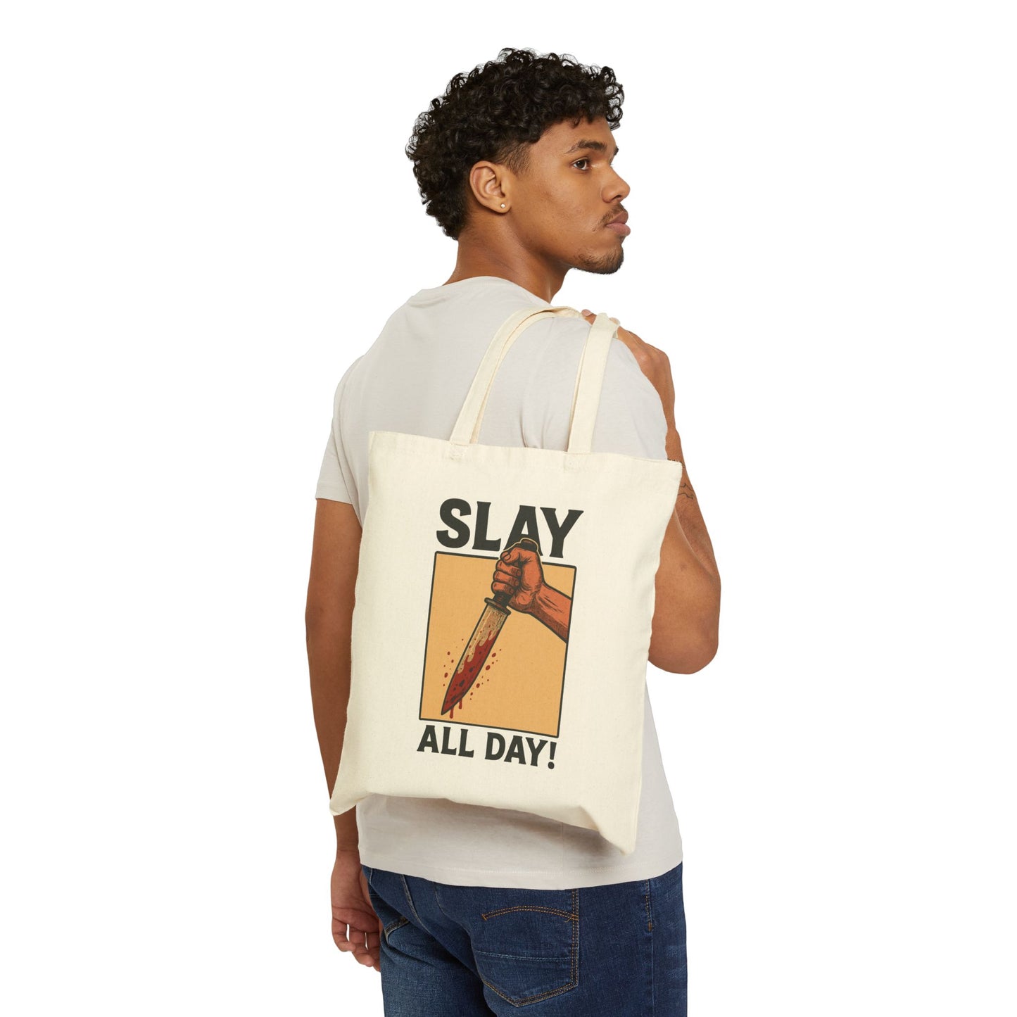 Tote - "Slay All Day" Graphic Canvas Tote Bag