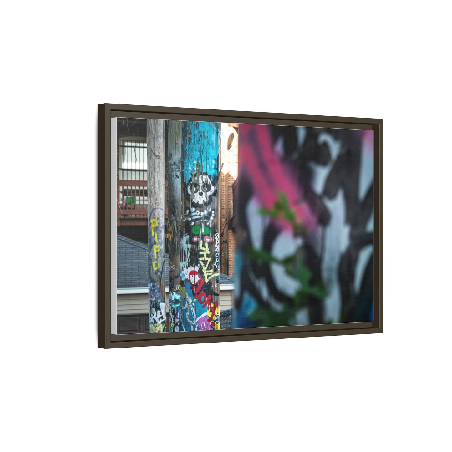 Logan Square Graffiti Matte Canvas Framed — Chicago Street Art Wall Decor