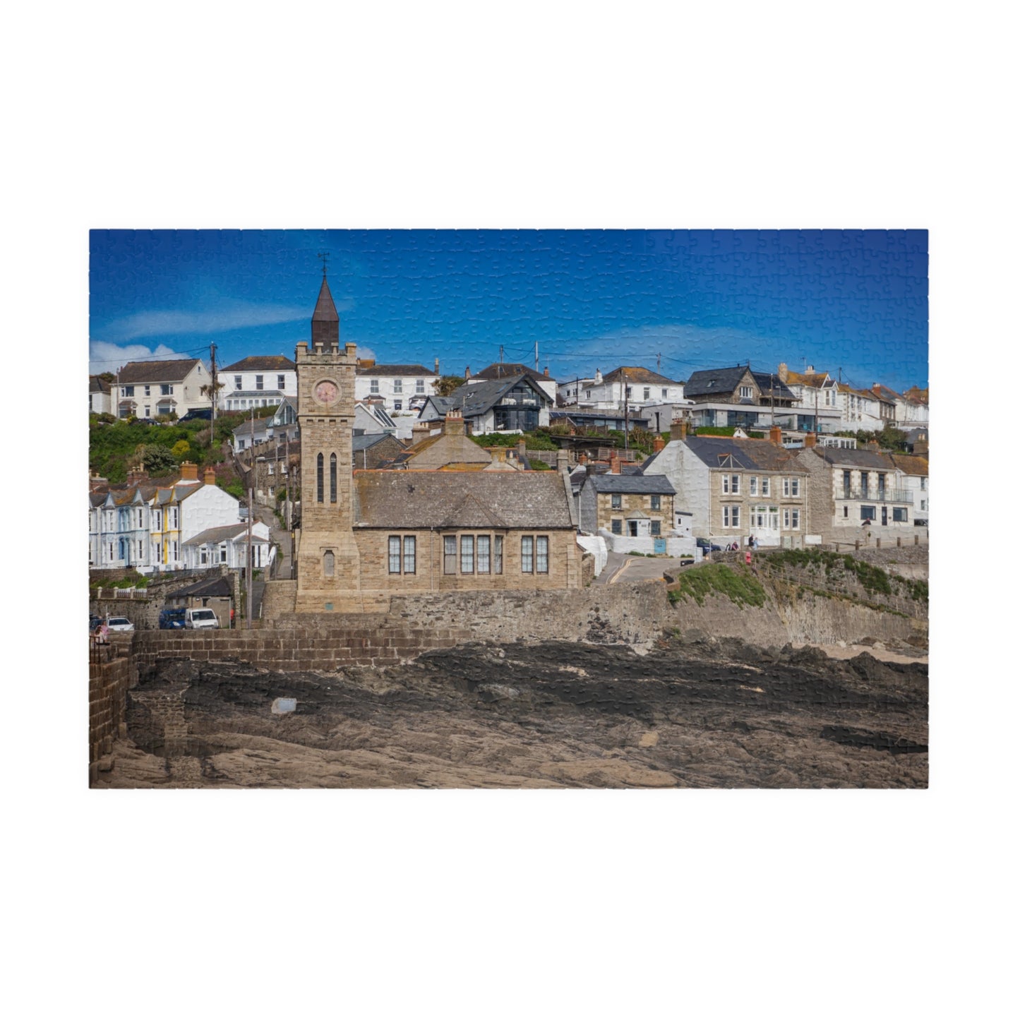 Porthleven Pier Church Puzzle — 520/1014/252/110-Piece Cornwall Jigsaw