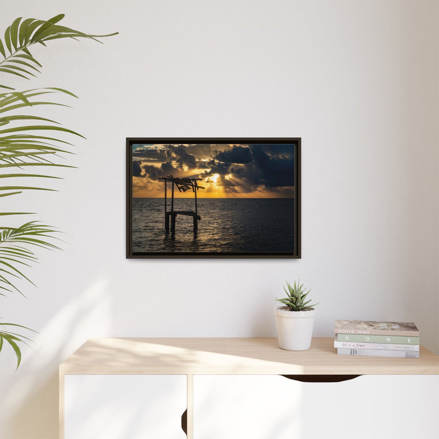 Caye Caulker Sunrise Canvas Print — Framed Matte Ocean Wall Art